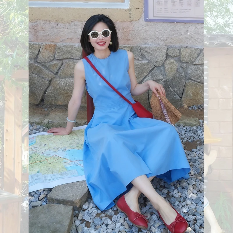 Vestidos sem mangas vestido feminino formatura verão linho leve o pescoço cinta de espaguete queimado ombre multi-cor em camadas picante