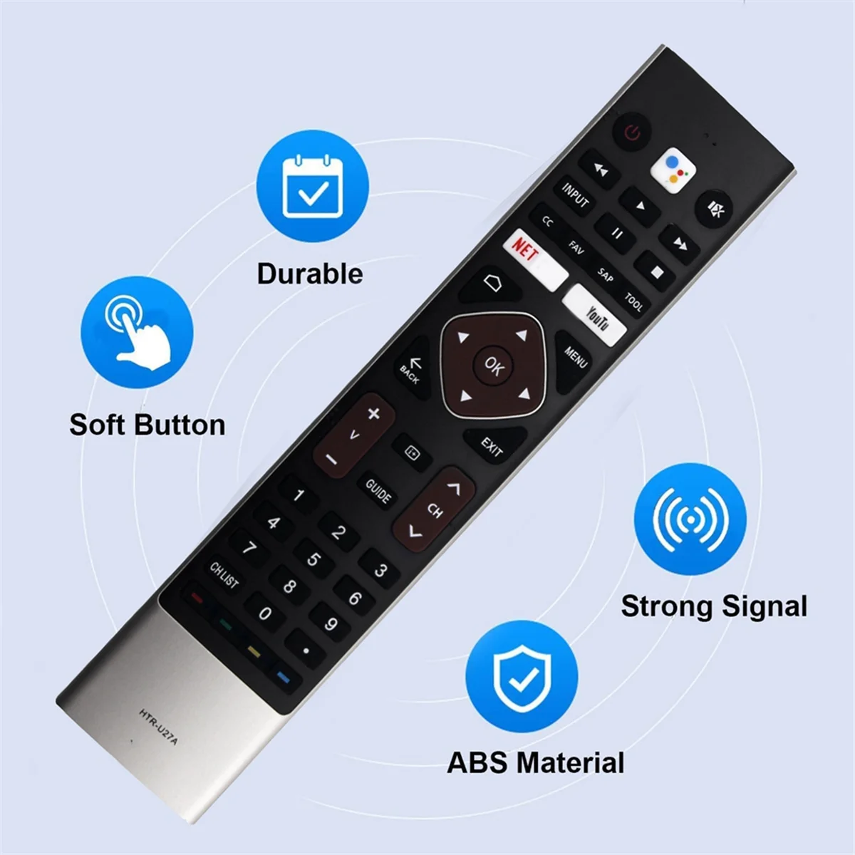 HTR-U27A HTR-U27E Replace Voice Remote for Haier 4K UHD Smart Android TV LE32K6600SG LE65K6600UG LE58U6900HQGA