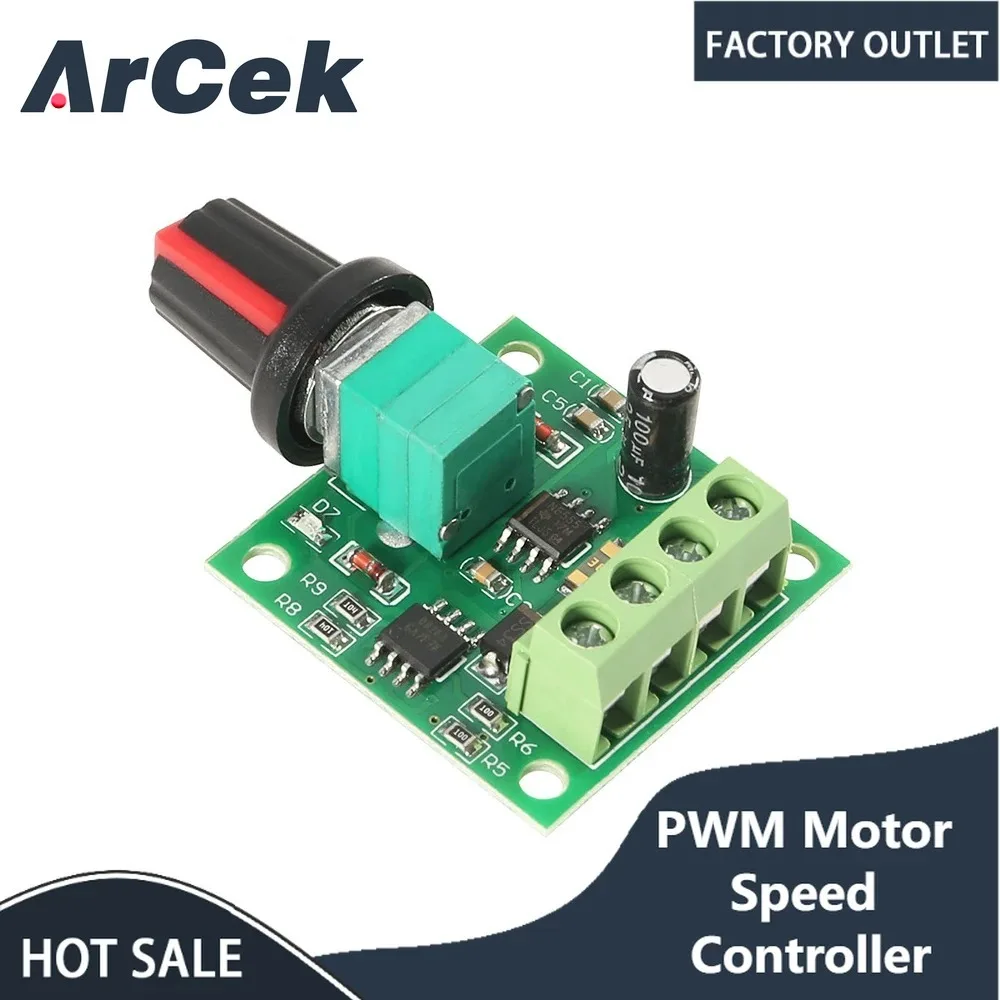DC 1.8V 3V 5V 6V 12V 2A PWM Motor Speed Controller Low Voltage Motor Speed Controller PWM 0-100% Adjustable Drive Module