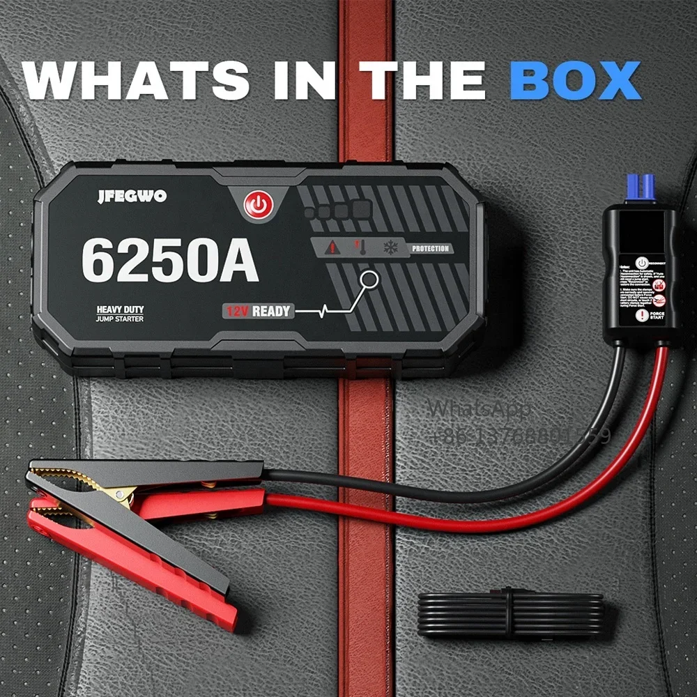 6250A Powerful Emergency Car Jump Starter Kit Car Battery Charger 28000mAh Quick Car Starting Jumper Pack Boost Plus Jumping Box