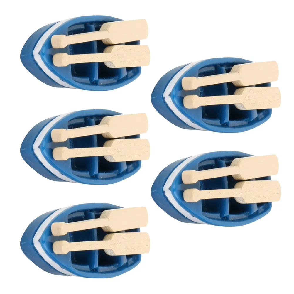 5 set di canoa mini scull casa giocattolo per bambini camion in resina casa delle bambole barca con remi