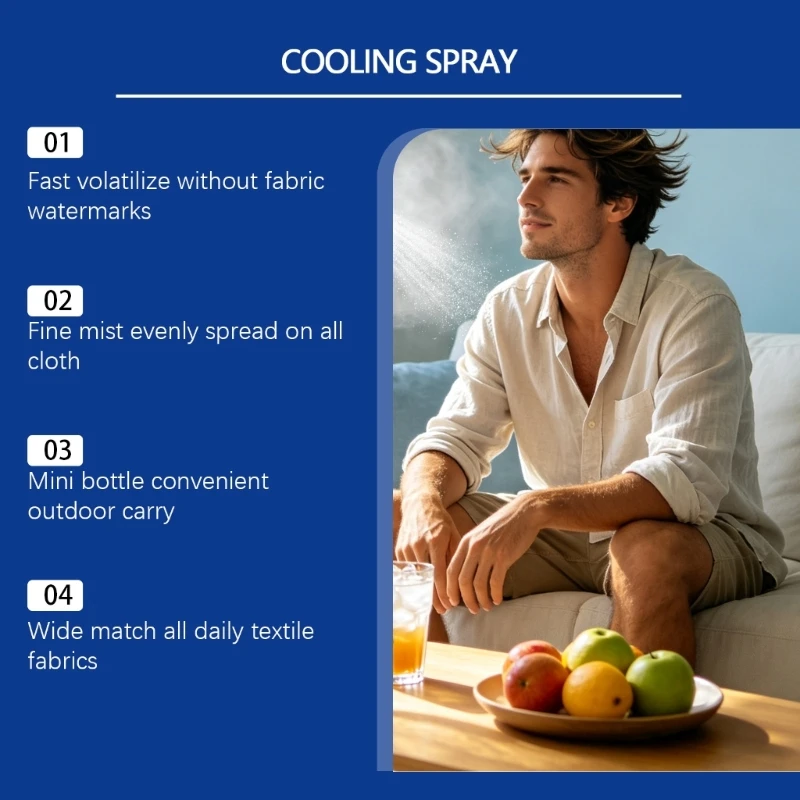 Clothes Use Fabric Cooling Liquid, Portable Pump Bottle for Outdoor Activity, Hot Day Wear Cooling, Travel Use and Daily A2BB