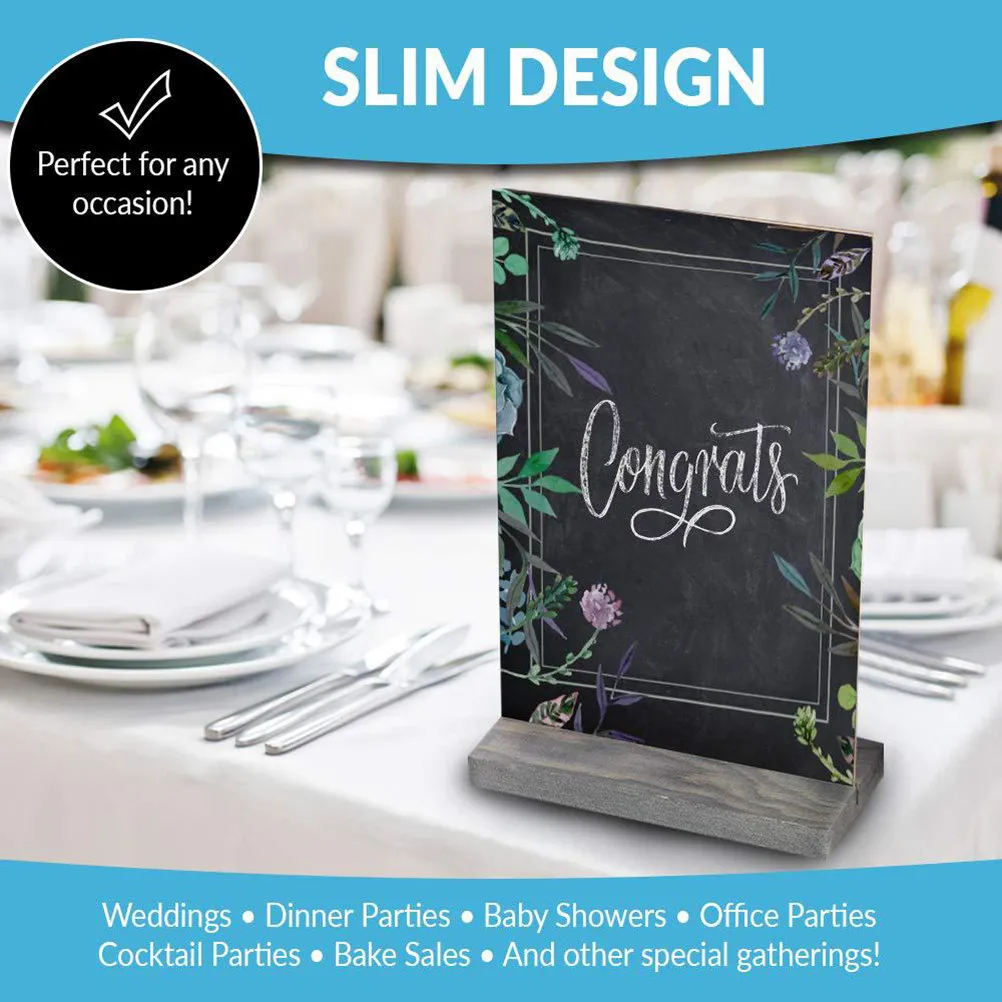 

Mini Wood Chalkboard Sign Double-Sided Black Message Board 22x15cm Desktop Display Memo Blackboards for Wedding Party Restaurant