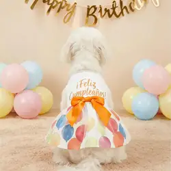 Vestido cumpleaños falda globos perro pequeño elegante cómodo festivo