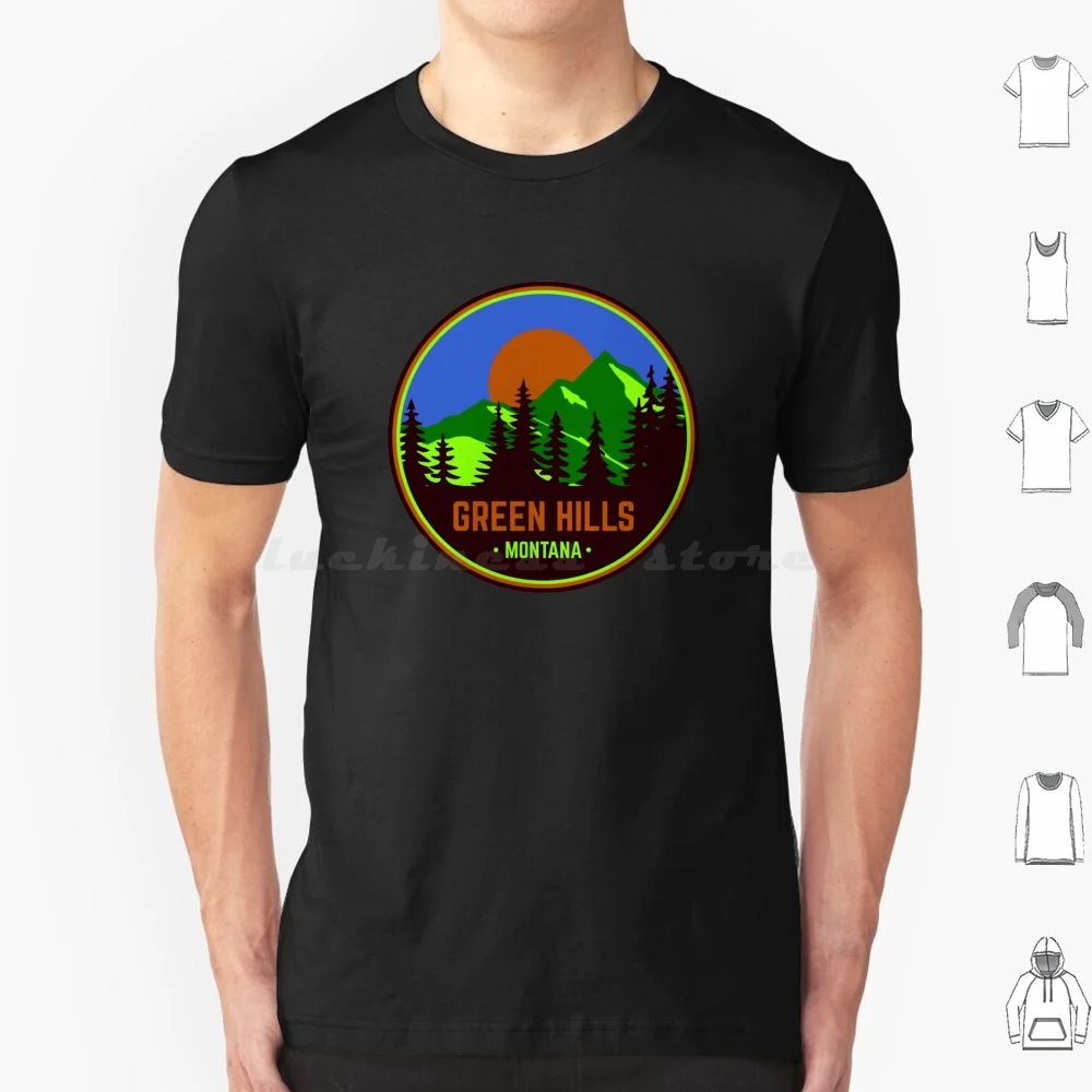 Camiseta Green Hills Montana 6xl de algodón, camiseta genial para videojuegos, película, Hedgehog Green Hill Zone, Green Hills Montana, ficticia, Retro