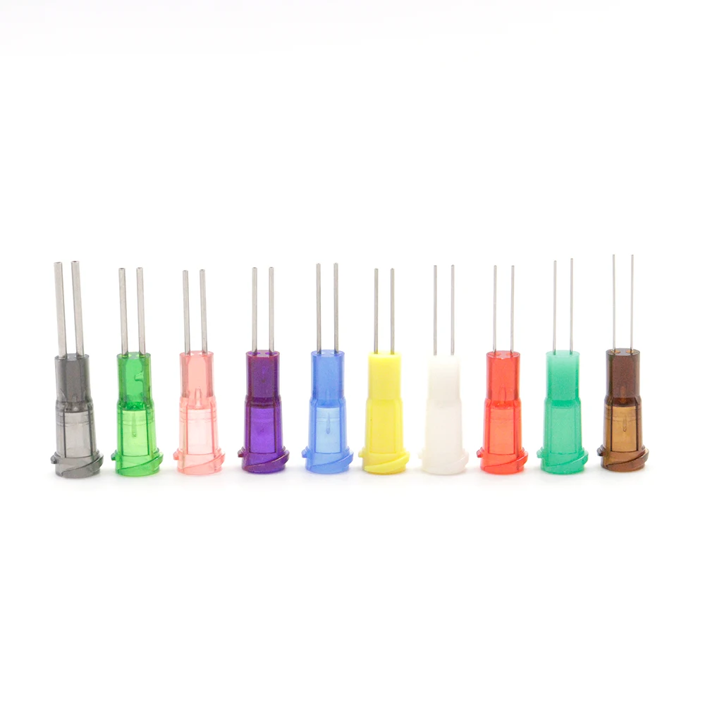 5pcs Dispensing Needle Double Tube Industrial Liquid Dispensing Needle 0.5 Inch Syringe Needle, For Glue Dispensing