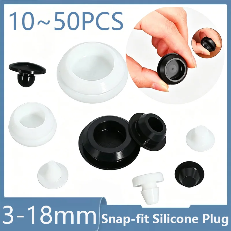 Tapones de silicona a presión de 3mm-18mm, tapones de goma protectores, tapones tipo T suaves, tapas ciegas, tapones de sellado, cuatro colores