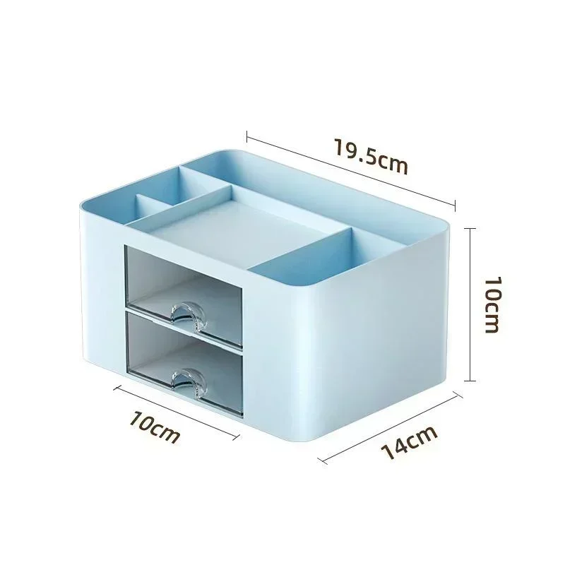 Creative Transparent Drawer Storage Box Desktop Cosmetics Organizer Student Pen Holder School Office Stationery Plastic Boxs