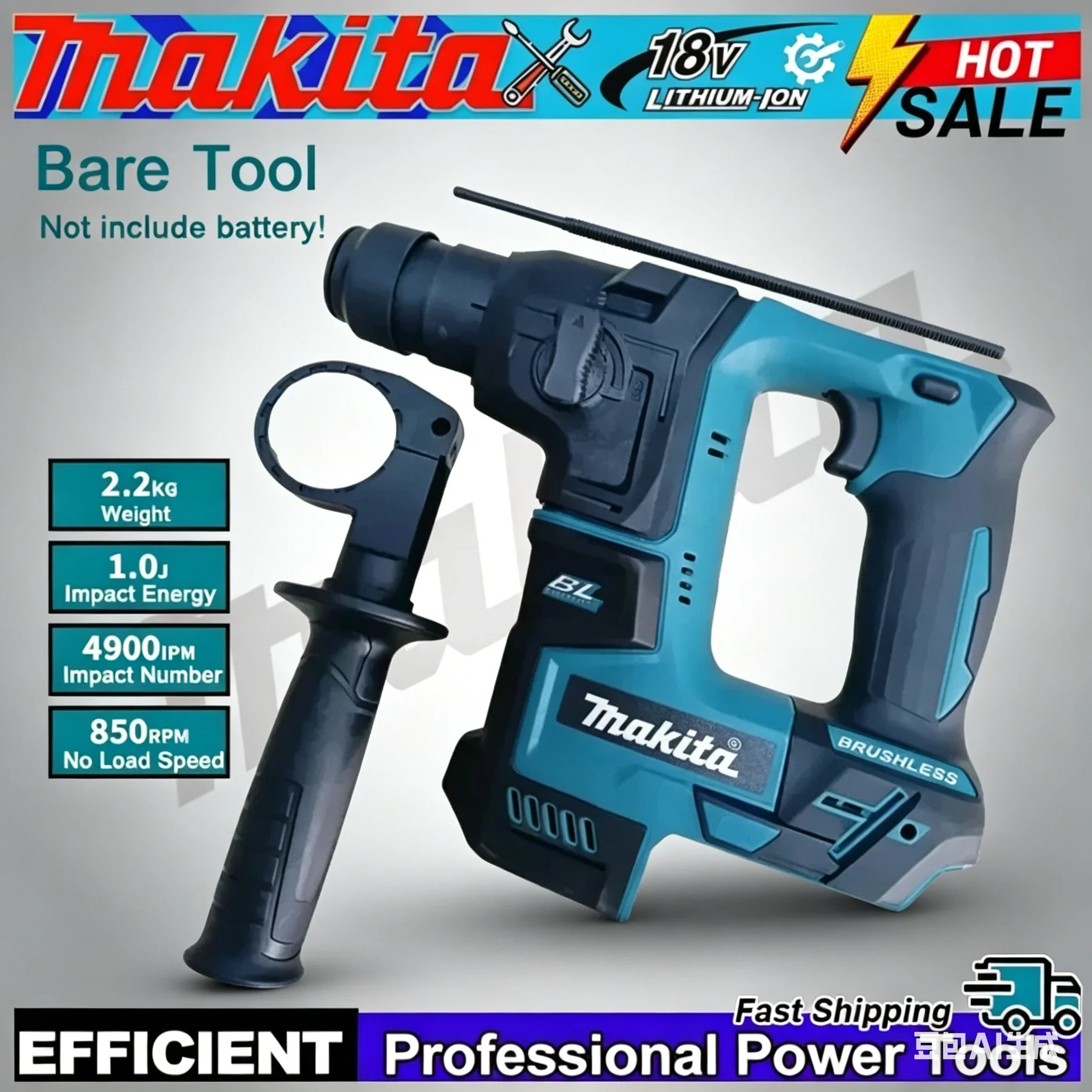 Makita  Brushless Hammer 18V Cordless  Electric Hammer Lithium Battery Wireless 18V  Power Tools