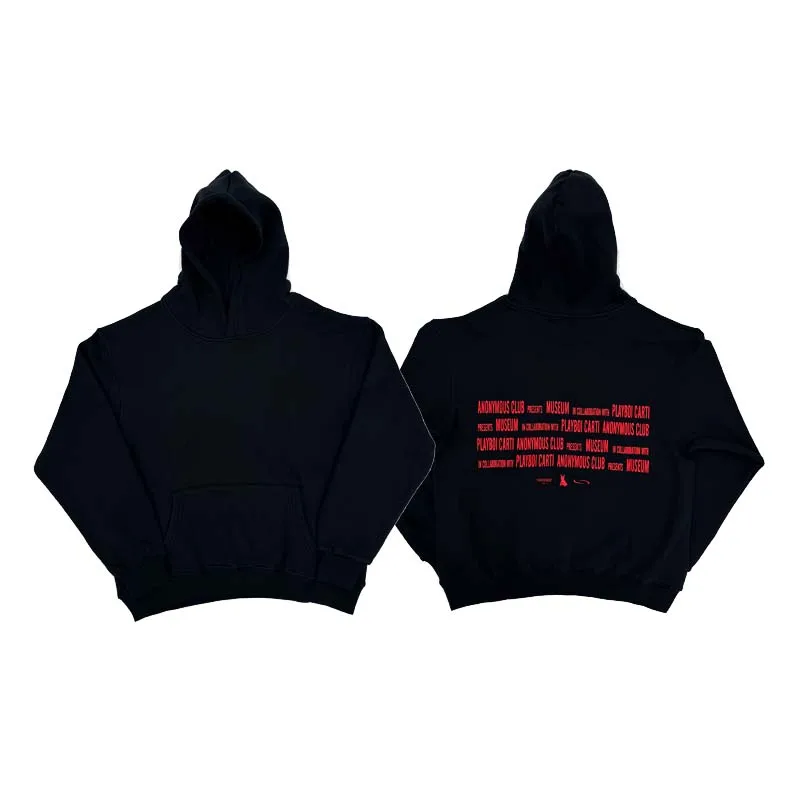 New Men 2025 PLAYBOI CARTI OPIUM COMPLEX Anonymous Pullover Hoodies Hoody Hooded Sweatshirts velvet Cotton Thick Fleece US N306