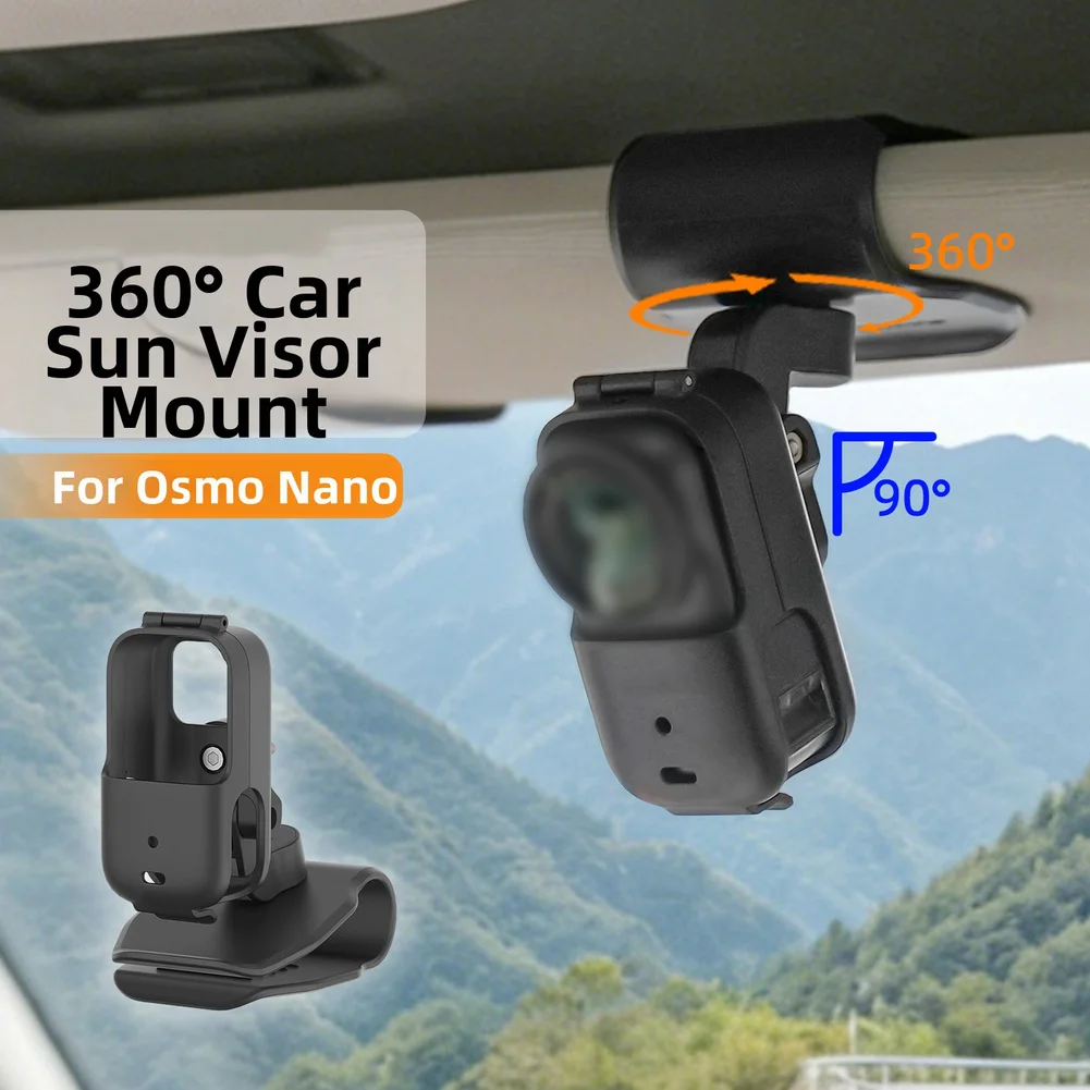 For DJI For Nano Car Sun Visor Clip Holder: Secure Camera Mounting Accessory Action Camera Car Sun Visor Clip 8*7.5*5CM