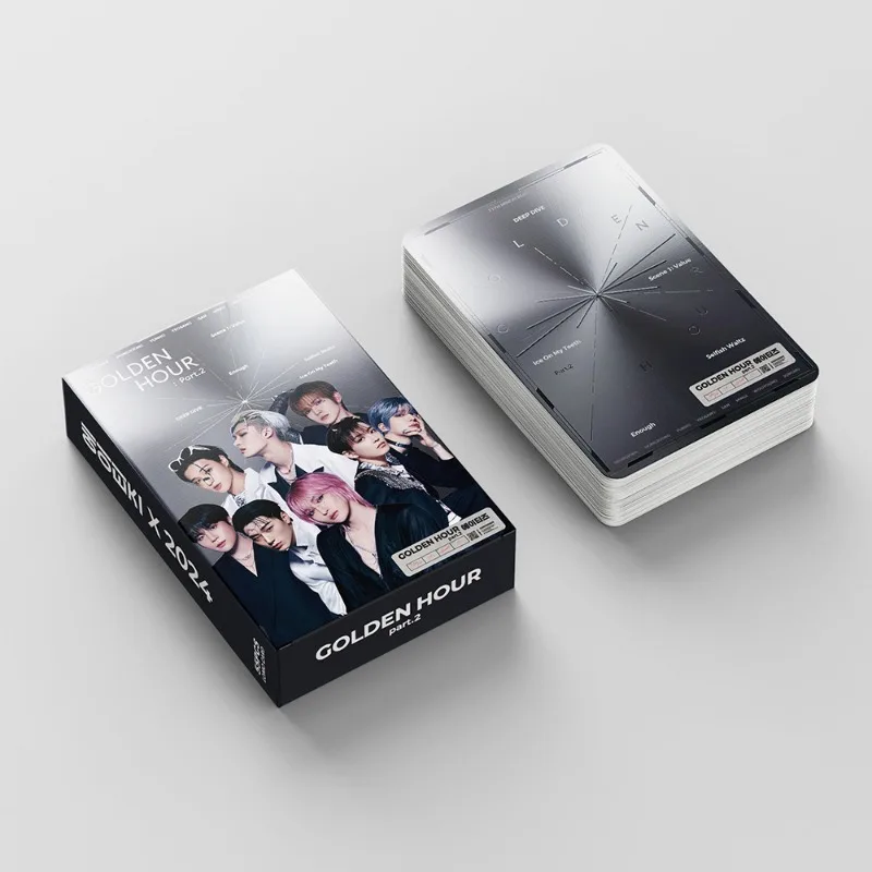 55pcs/set KPOP ATEEZ Lomo Cards Photo Album 11th Mini Album Golden Hour Part.2 ATEEZ High Quality Photocards Postcard