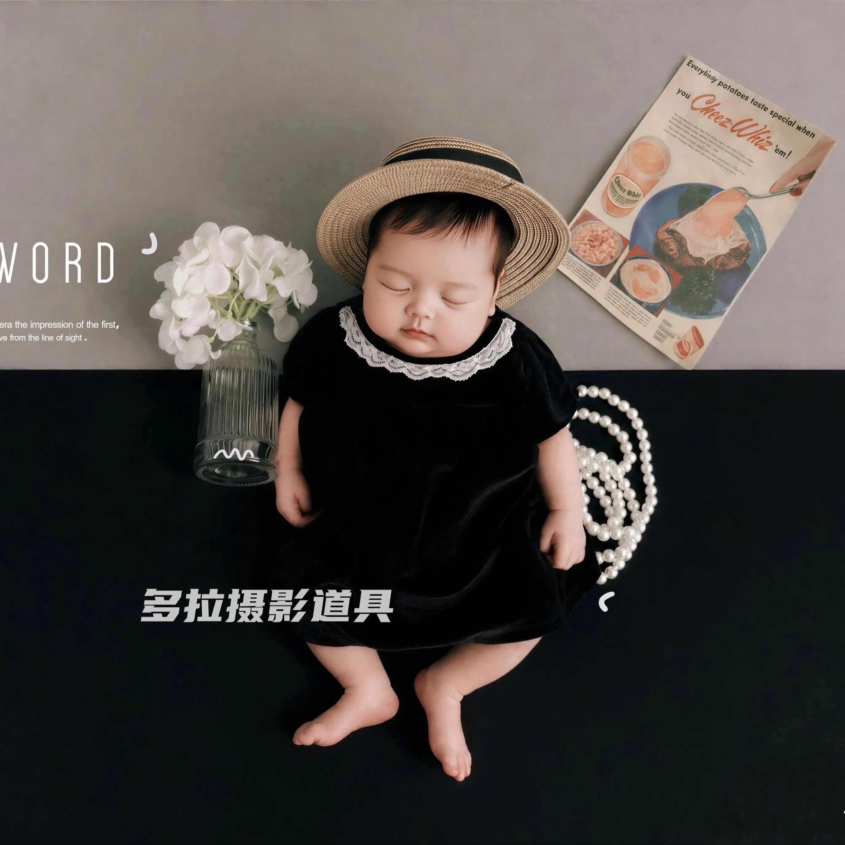 ❤️Newborn Photography Clothing Hat+Jumpsuits 2Pcs/set Studio Baby Girl Photo Props Accessories Clothes Outfits Fotografia