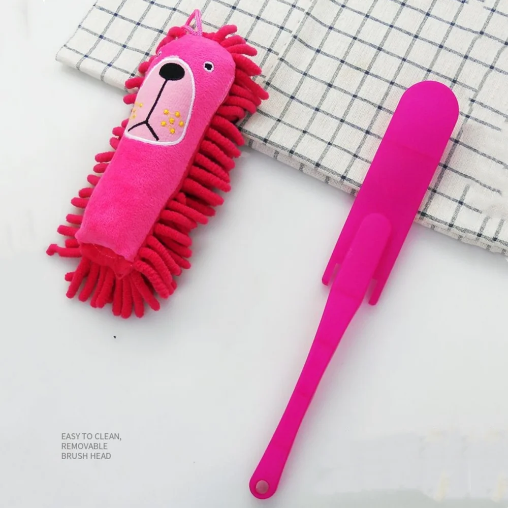 Microfiber Duster Brush Mini Cartoon Animal Dust Removal Cleaner Anti Dusting Brush Home Hand Air-condition Feather Car Cleaning