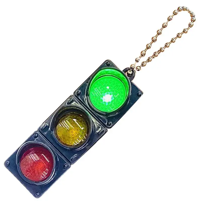 Traffic Light Keychain Pedestrian Light Backpack Pendant Car Keychains Creative Car Keyring Key Holder For Adults Kids Students