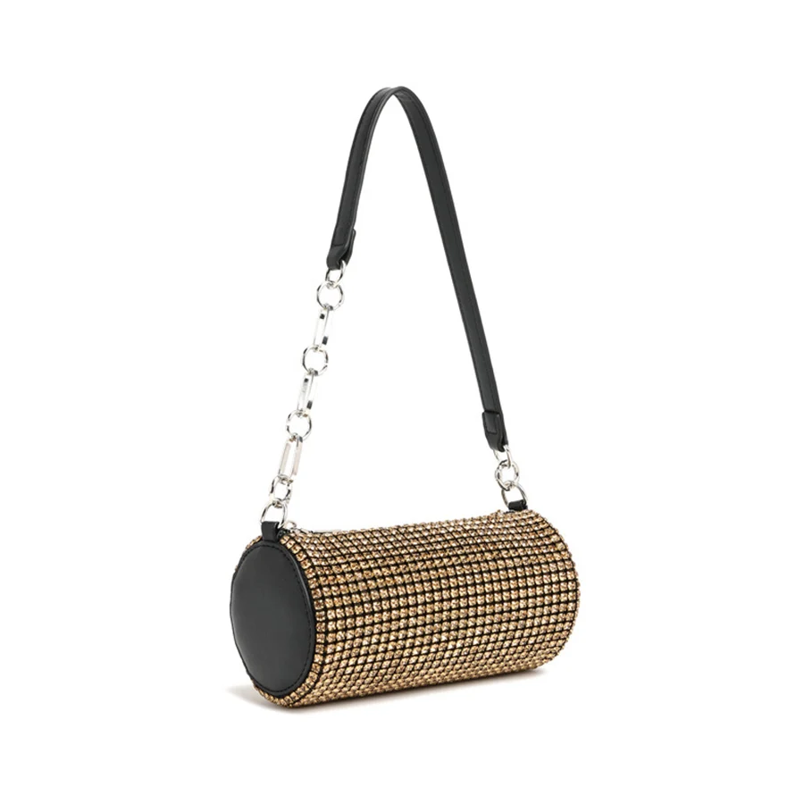 

Роскошная вечерняя сумка с бриллиантами, кошелек-клатч с бриллиантами, цилиндрическая сумка с кристаллами, элегантные дизайнерские сумки на плечо, свадебный ужин, вечеринка