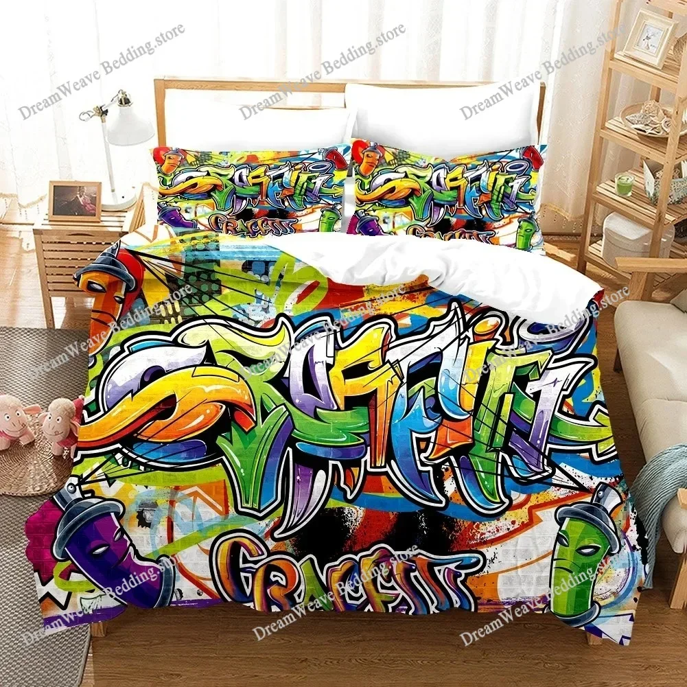 

3D Printed Hip-hop Style Bedding Set Pillowcase Duvet Cover Double Twin Full Queen King Adult Boys Bedclothes Quilt Cover963963