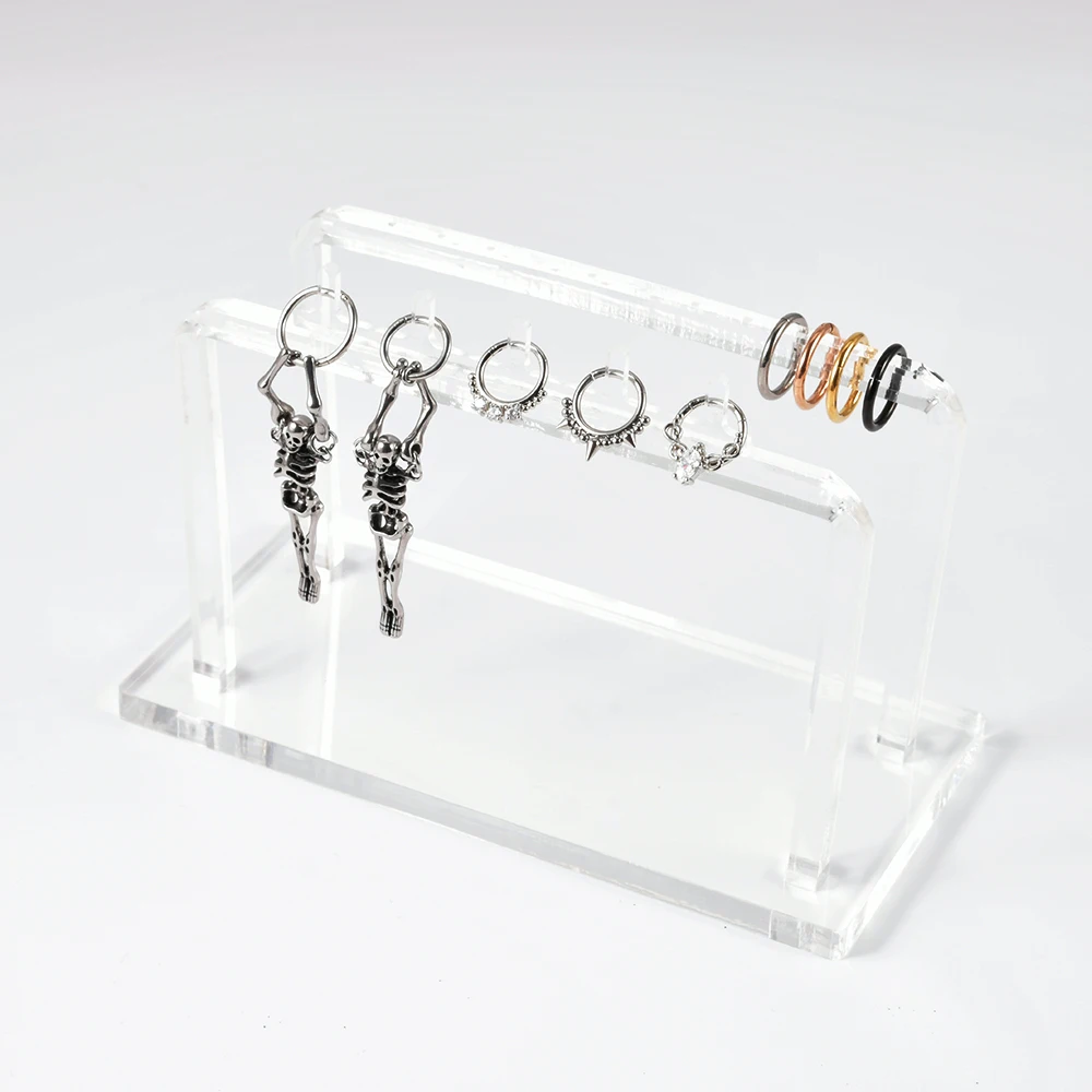 Piercing ekspozytor do biżuterii stojak akrylowy sprzedawca Organizer biżuterii półka Multi Ear Studs Storage Rack Tools