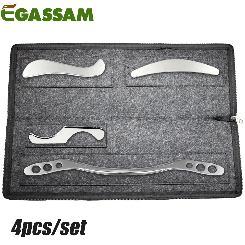 

4Pcs Stainless Steel Gua Sha Scraping Massage Tool Set - IASTM Tool Set- Great Soft Tissue Mobilization Tool Physical Therapy