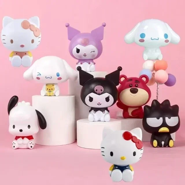 Kawaii Sanrio Anime Figura Bambola Hello Kitty Cinnamoroll Kuromi Bambola Carino Torta Fai da Te Decorazioni per il Desktop Giocattoli Regali per I