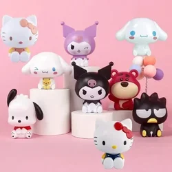 Kawaii Sanrio Anime Figure Doll Hello Kitty Cinnamoroll Kuromi Doll Cute DIY Cake Desktop Decorations Toys Gifts for Childrens