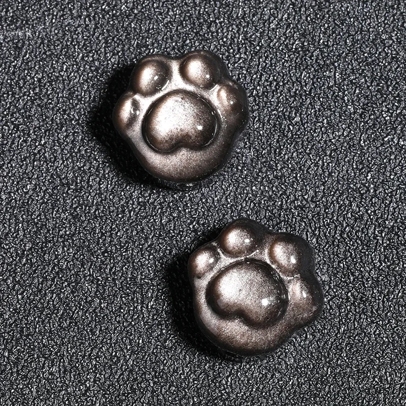 4A Natural silver-gold obsidian cat claw through-hole bead-separating fittings