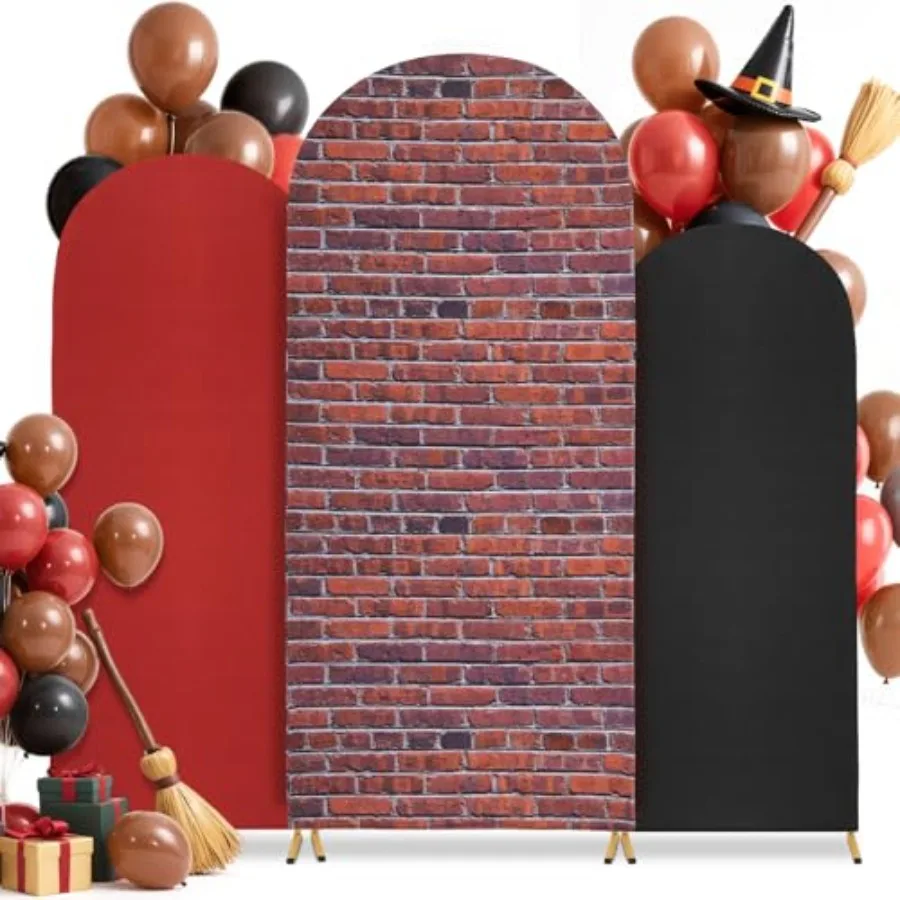 

3 Pcs Wizard Arch Stand Cover Brick Wall Backdrop Cover for Birthday Party Wedding Ceremony