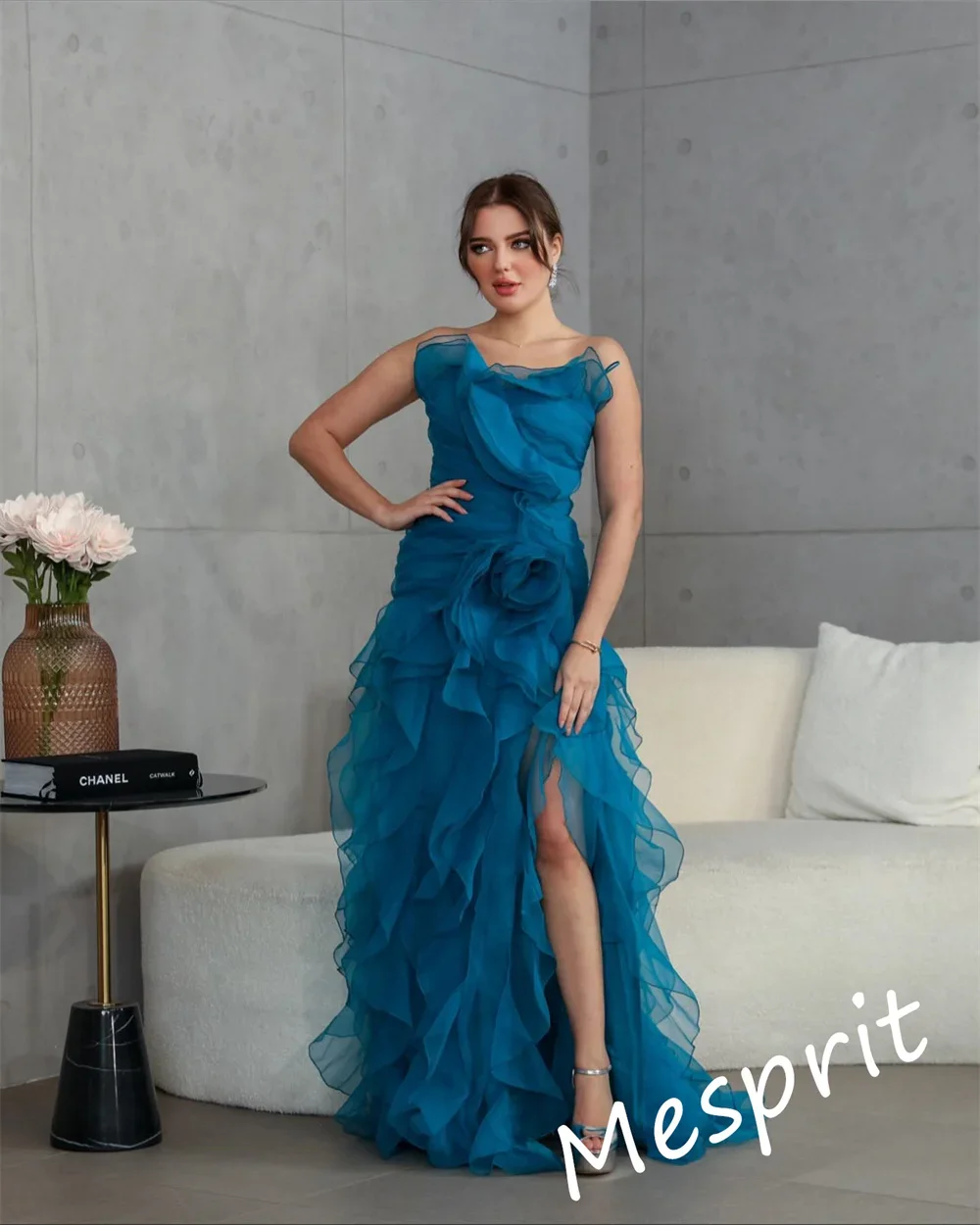 Personalizado elegante sem alças bainha varredura/escova vestido quinceanera em camadas organza formal ocasião vestido Плаajteksiдебное С Рука iyoм