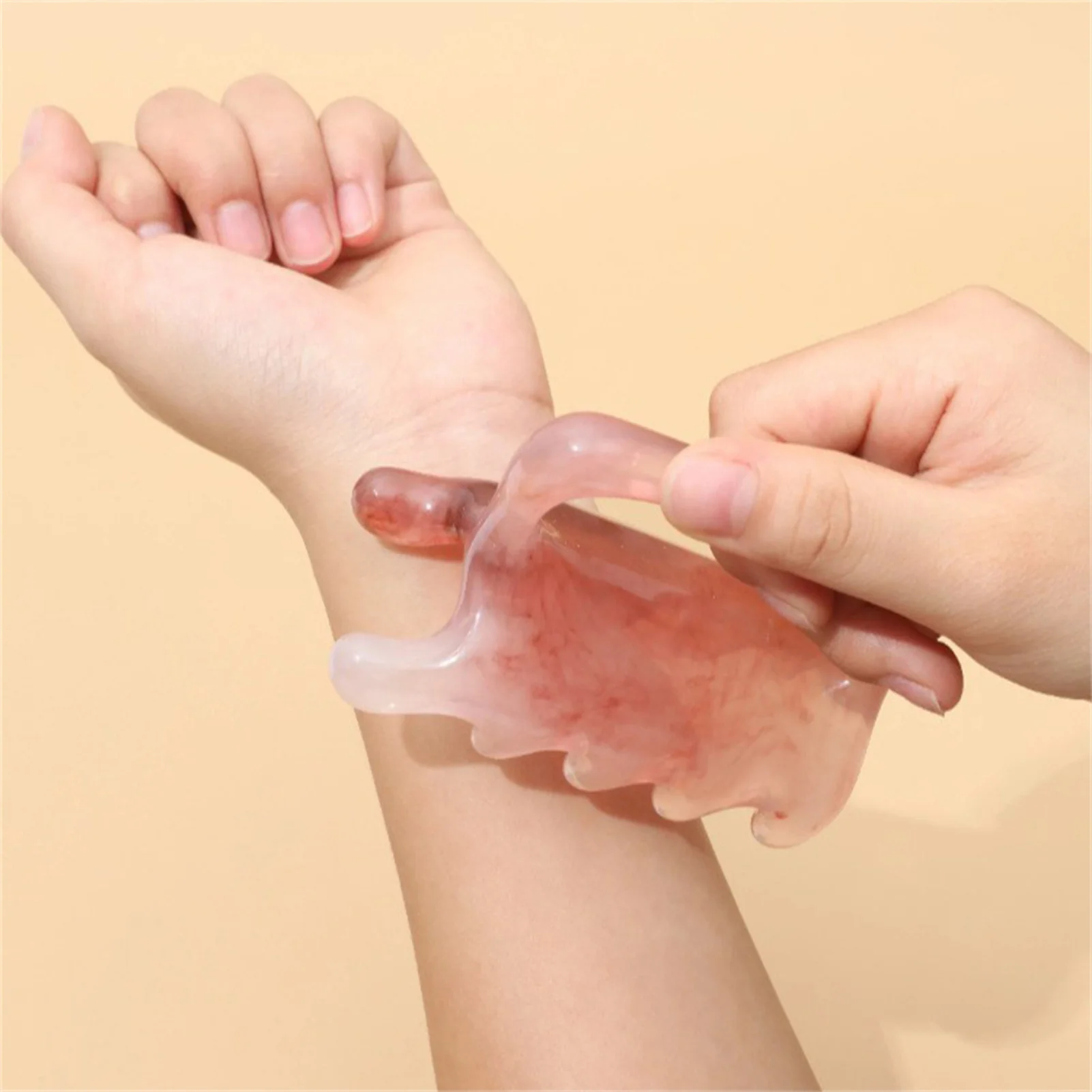 1PCS Double Push Resin Massage Comb Back Waist Gua Sha Device Shoulder Neck Gua Sha Stick Meridians Dredging Stick Massage Tool