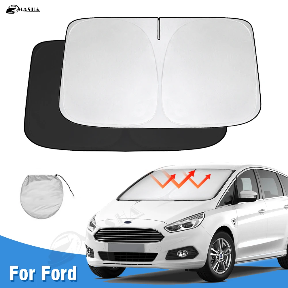 Windshield Sun Shade for Ford S-Max SMax 2006 -2018 2019 2021 2022 2023 Window Shade Sun Visor Cover Foldable Blocks UV Rays