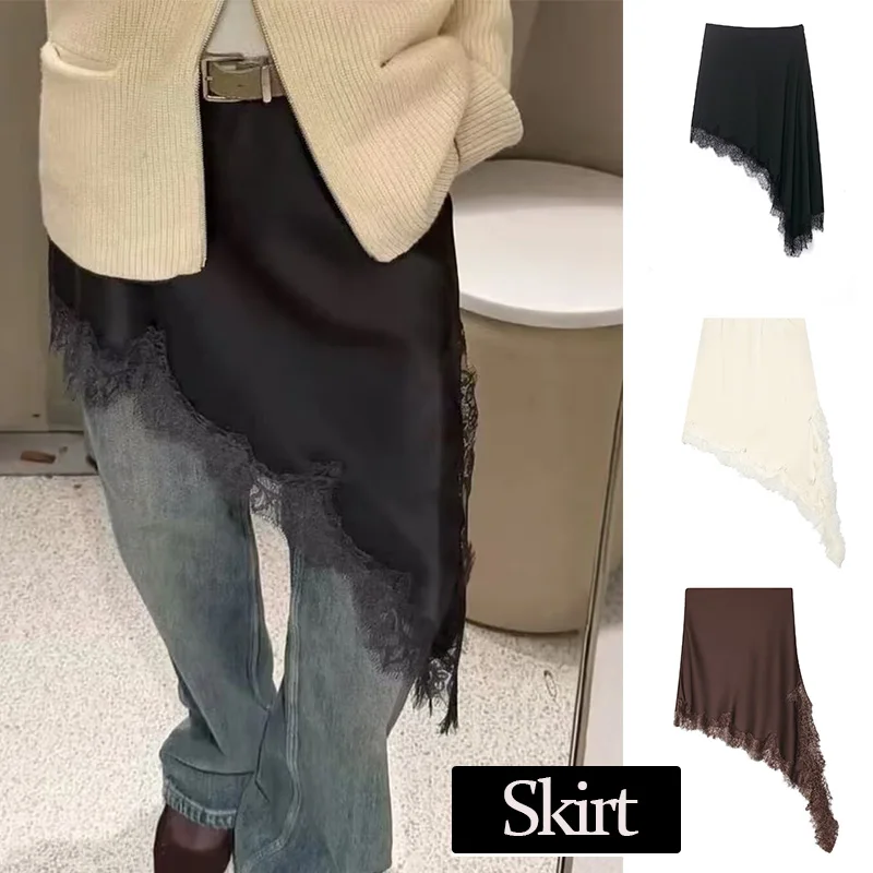 Women's  Asymmetrical Mini Skirt High Waist Zipper Slim Female Skirts 2025 Summer Elegant Holiday Lady Party Skirt Chic Y2k