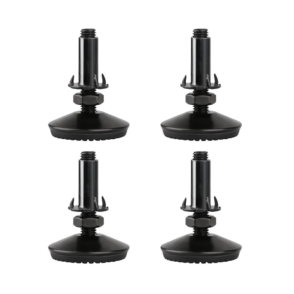 4 Set Heavy Duty Height Adjuster Furniture Leveler Foot With T Nut, Screw On Cabinet Restaurant Table Chair Self Levelers Leg