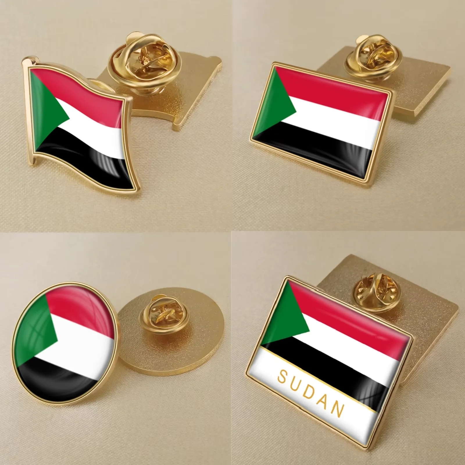 Sudan Flag Brooch Badges Lapel Pins