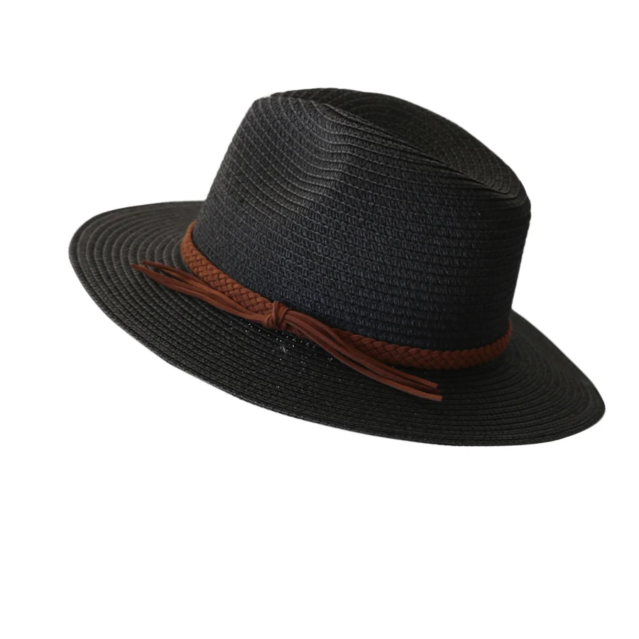Damen Herren Strohhut mit breiter Krempe, Fedora, Sommer, Strand, UV-Schutz, Sonnenhut, UPF-Strohhut für Damen – Detail 18