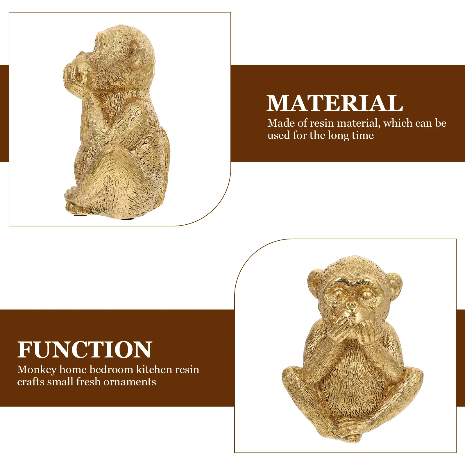 

Resin Monkey Adornment Small Resin Sculpture Exquisite Craft Desktop Ornament Home Office Delicate Monkey Figurine