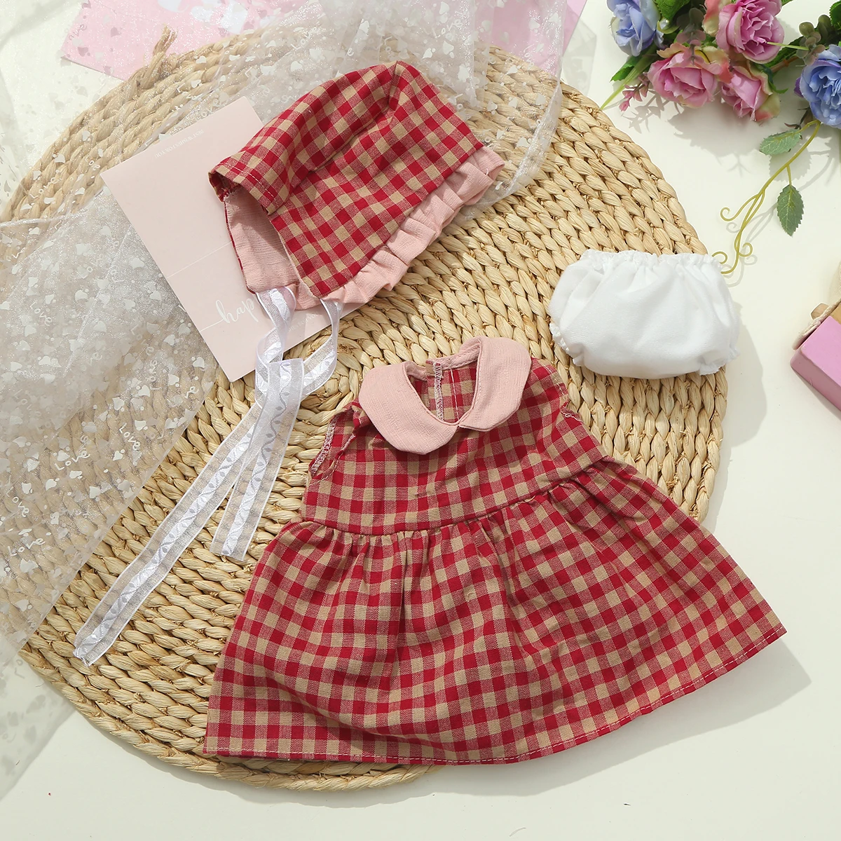 45cm Reborn-Babypuppenkleidung, Niedliche Puppenkleidung für 18-Zoll-Neugeborenen-Babypuppen, Realistisches Kleid für Mädchen, Spielzeug-Puppenzubehör-Outfit – Detail 8