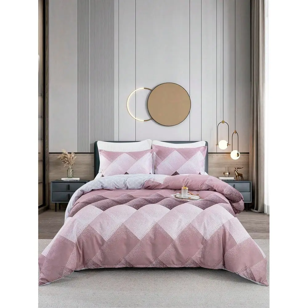 

Down Comforter Set, Geometric Pattern Soft Comfortable Duvet Cover With Pillowcases, Bedding Set Suitable For Bedroom Guestroom