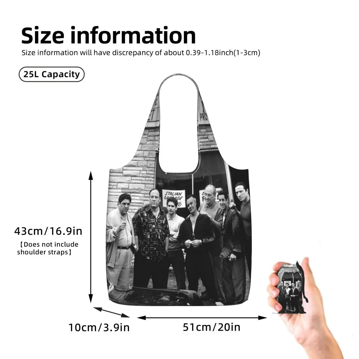 The Sopranos Family Shopping Tote Bag Canvas Large Capacity Shoulder Bags Shopper Grocery Handbag for Women