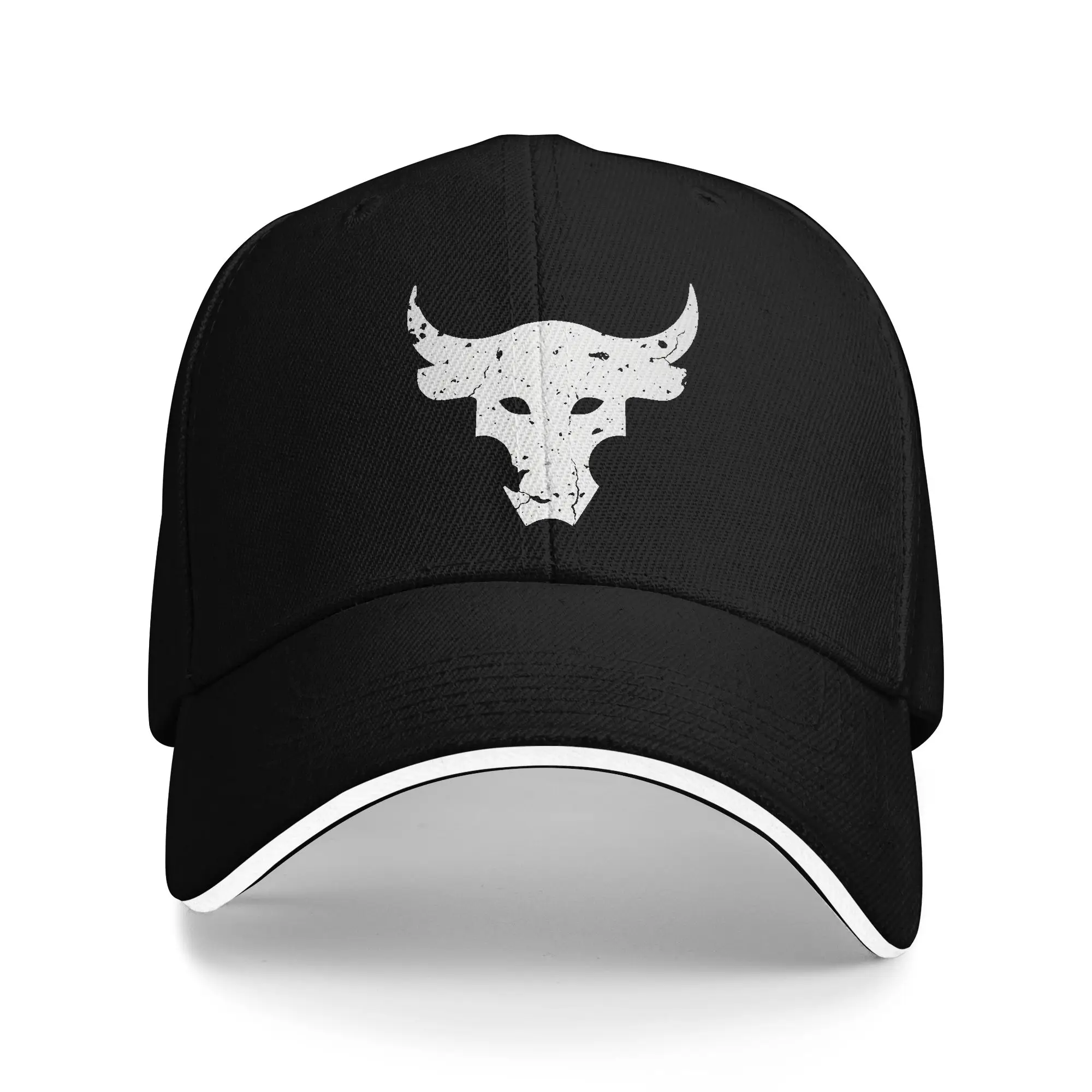 Dwayne Johnson Brahma Bull Sandwich Cap Unisex ,Casual  Cap Racing Cap Adjustable Polyester Baseball Caps Summer