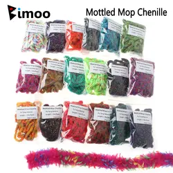 Bimoo 18packs Mix Grizzly Mottled Mop Chenille Fly Tying Material For Woolly Bugger Wet Nymph Streamer Mop Fly Crappie Jig Lures