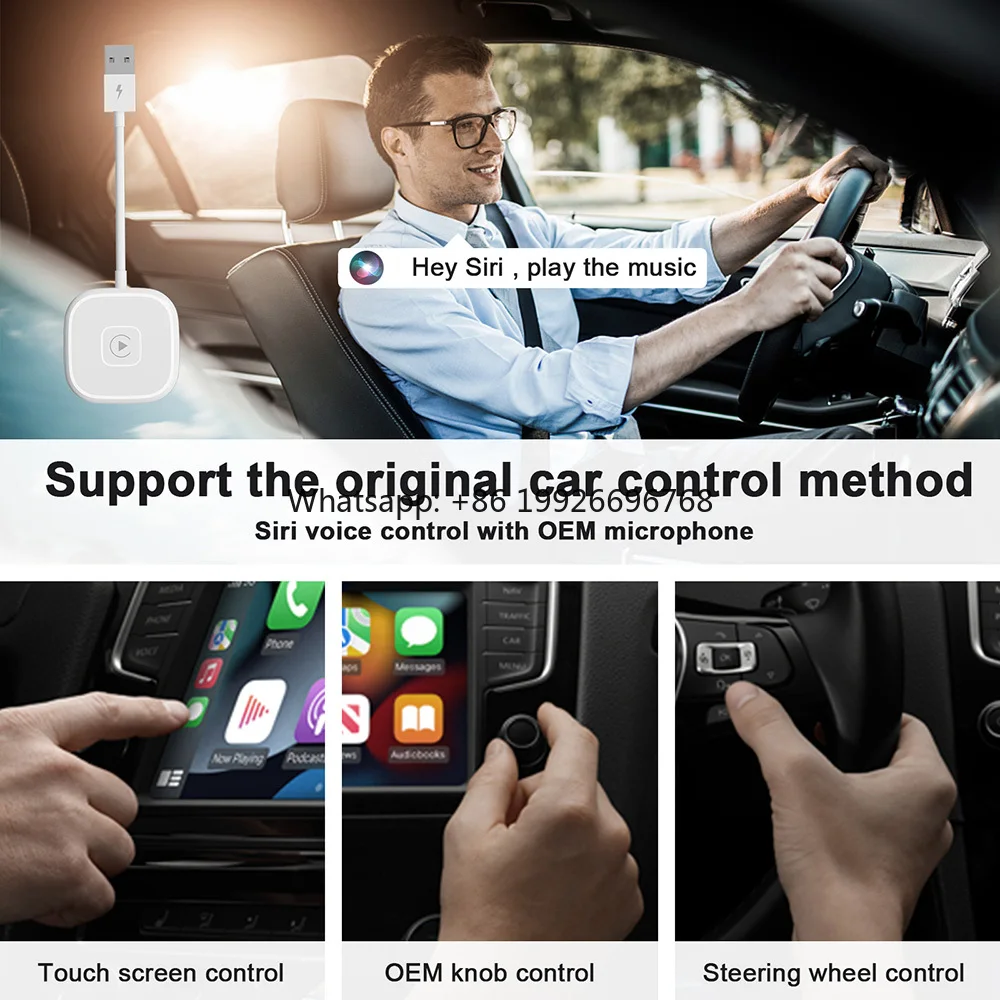 

Wireless CarPlay Adapter Car Play Dongle for OEM Wired Cars iPhone aple Dongle for Convert Wired to Wireless CarPlay Ai Box manu