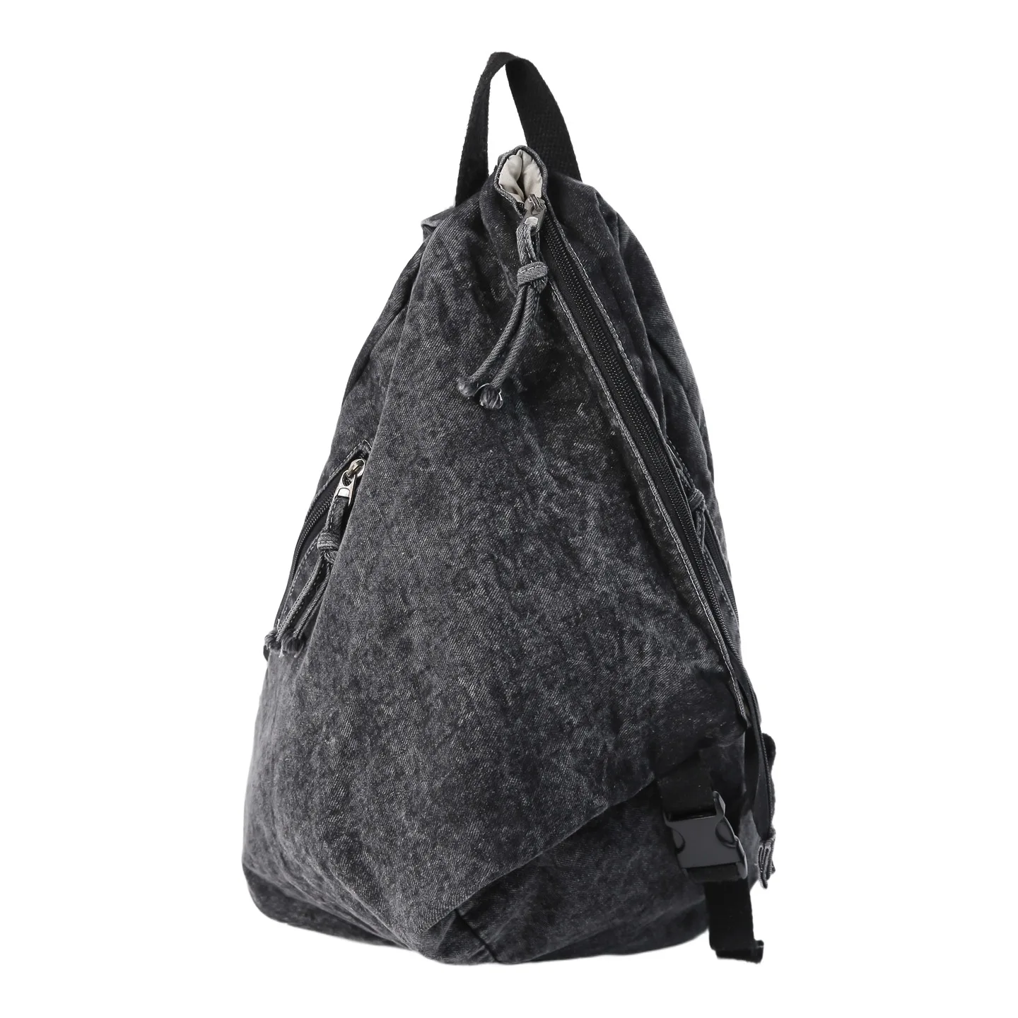 Picture 6: Large-capacity distressed denim backpack, vintage student schoolbag, lockable travel crossbody bag