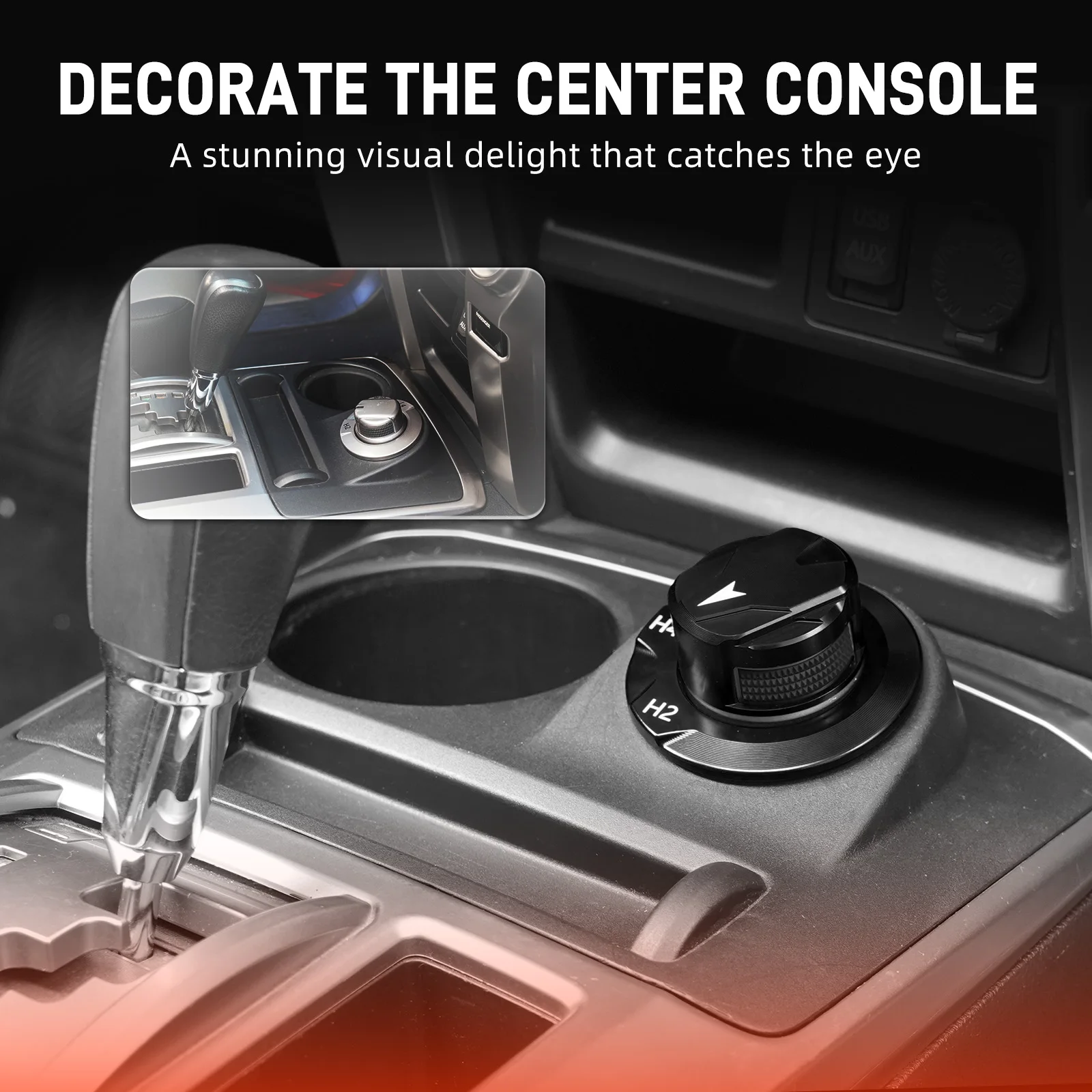 BEVINSEE حافظة نقل من الألومنيوم غطاء مقبض القرص والإطار لسيارة Toyota 4Runner 2014-2024، استبدل لـ 36360-35610