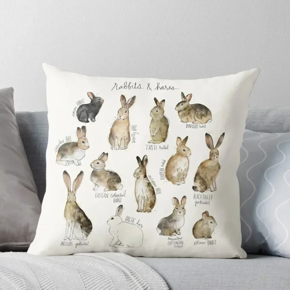 

Rabbits & Hares Throw Pillow bed pillows Cushion Child Christmas Pillow Cases Ornamental Pillow