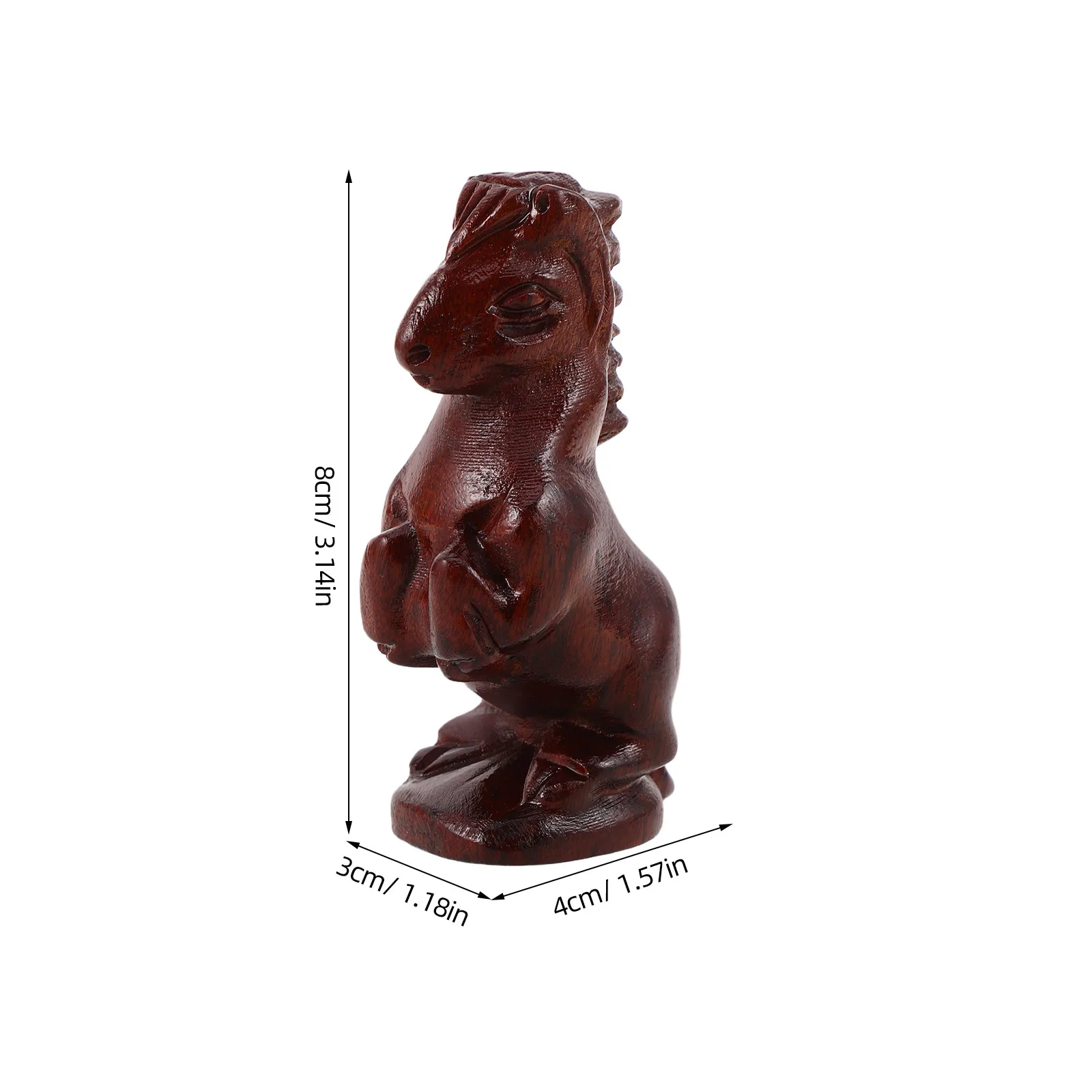 Wooden Zodiac Horse Figurine Small Animal Statue Feng Shui Sculpture Good Luck Ornament For Chinese Lunar New Year Home Decor