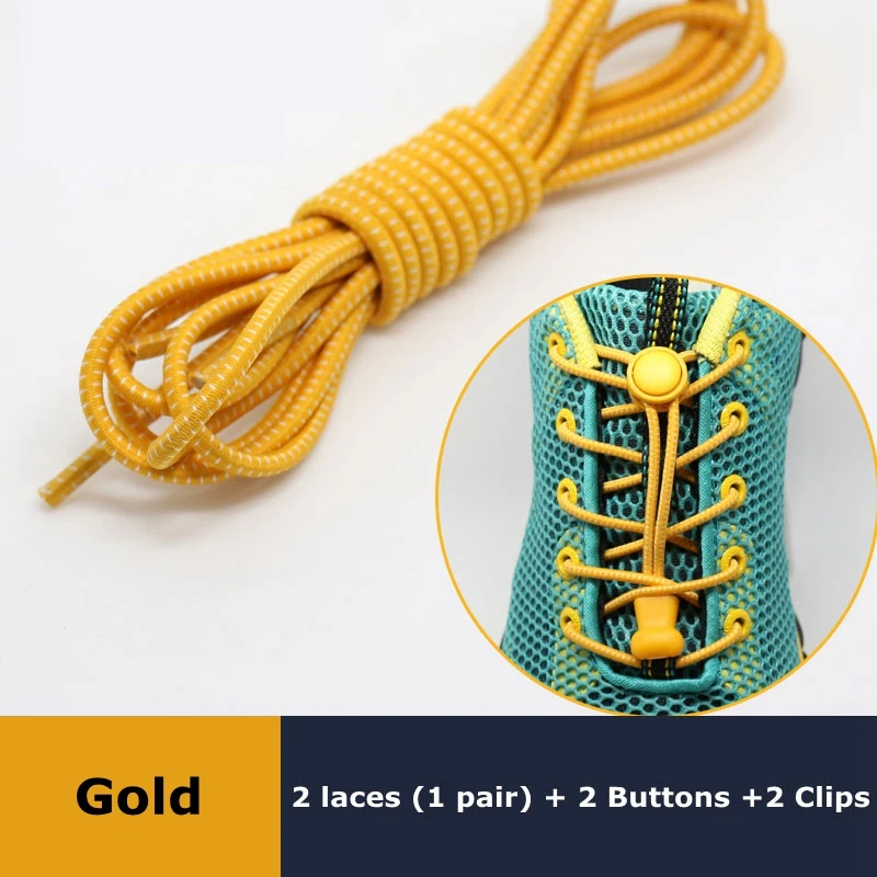 1 Paar Schoenveters Voor Sneaker Elastische Geen Stropdas Veters Stretching Lock Lui Veters Quick Rubber Schoenveter Ronde Shoestrings
