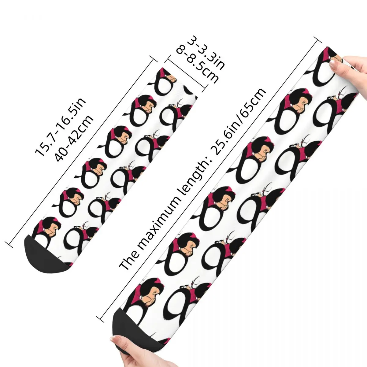 Happy Men's Socks Copy Of Quino Argentina Retro Mafalda Cartoon Comic Street Style Casual Crew Sock Gift Pattern Printed