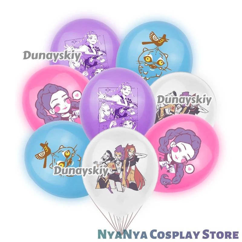 ลูกโป่งธีม KPop Demon Hunters HUNTRX Saja Boys สำหรับตกแต่งงานปาร์ตี้วันเกิด ฮาโลวีน คอสเพลย์ ชุดแฟนซี คริสต์มาส