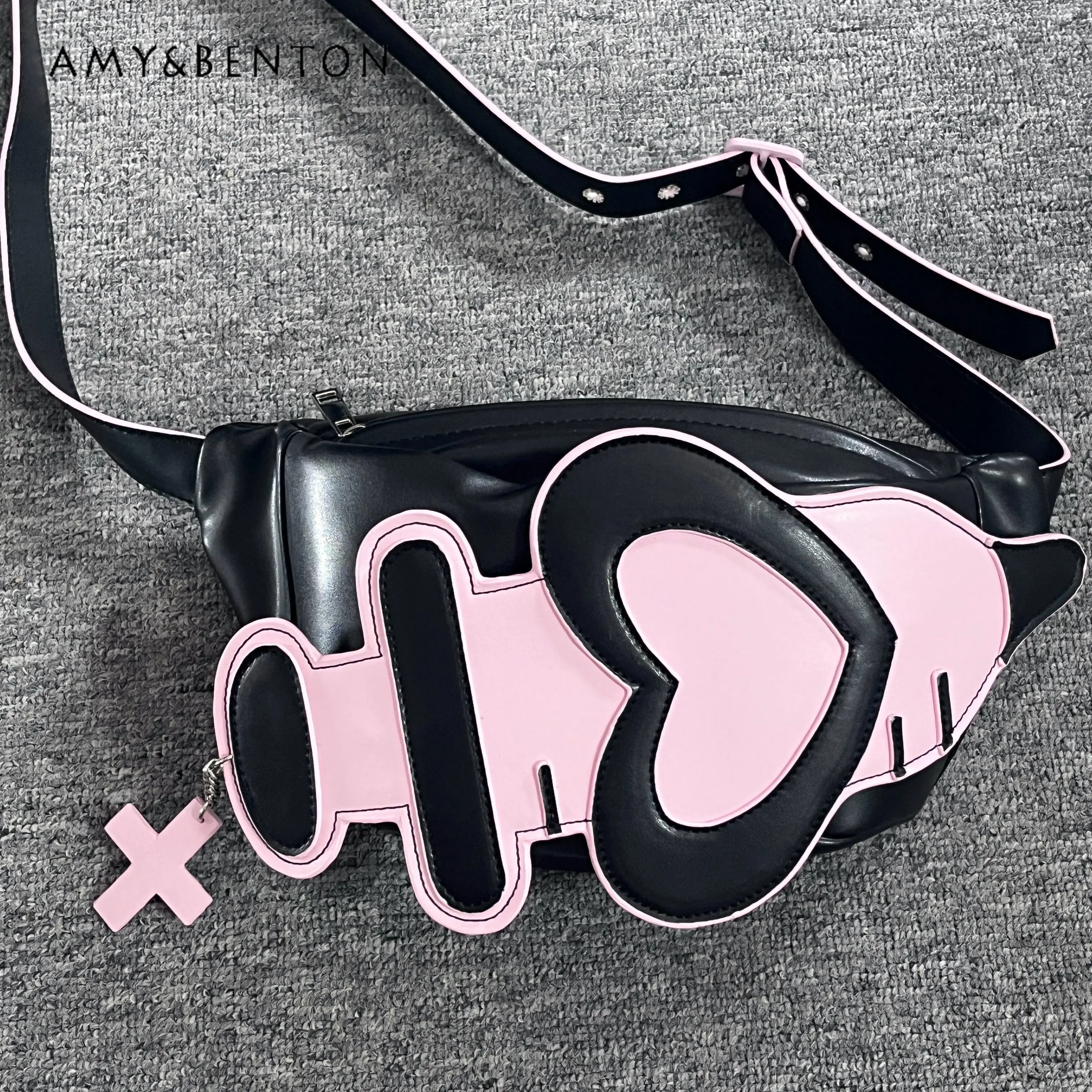 Harajuku Subculture Sweet Patchwork Crossbody Bags Japanese Cute Animation All-Match Bags for Girls Street Y2K Hand Bags