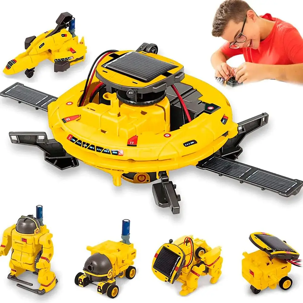 6In 1 الشمسية بناء لعبة المكعبات ألعاب تعليمية تفاعلية الشمسية روبوت الفضاء اللعب الهدايا 8-14 سنة في سن المراهقة بنين بنات